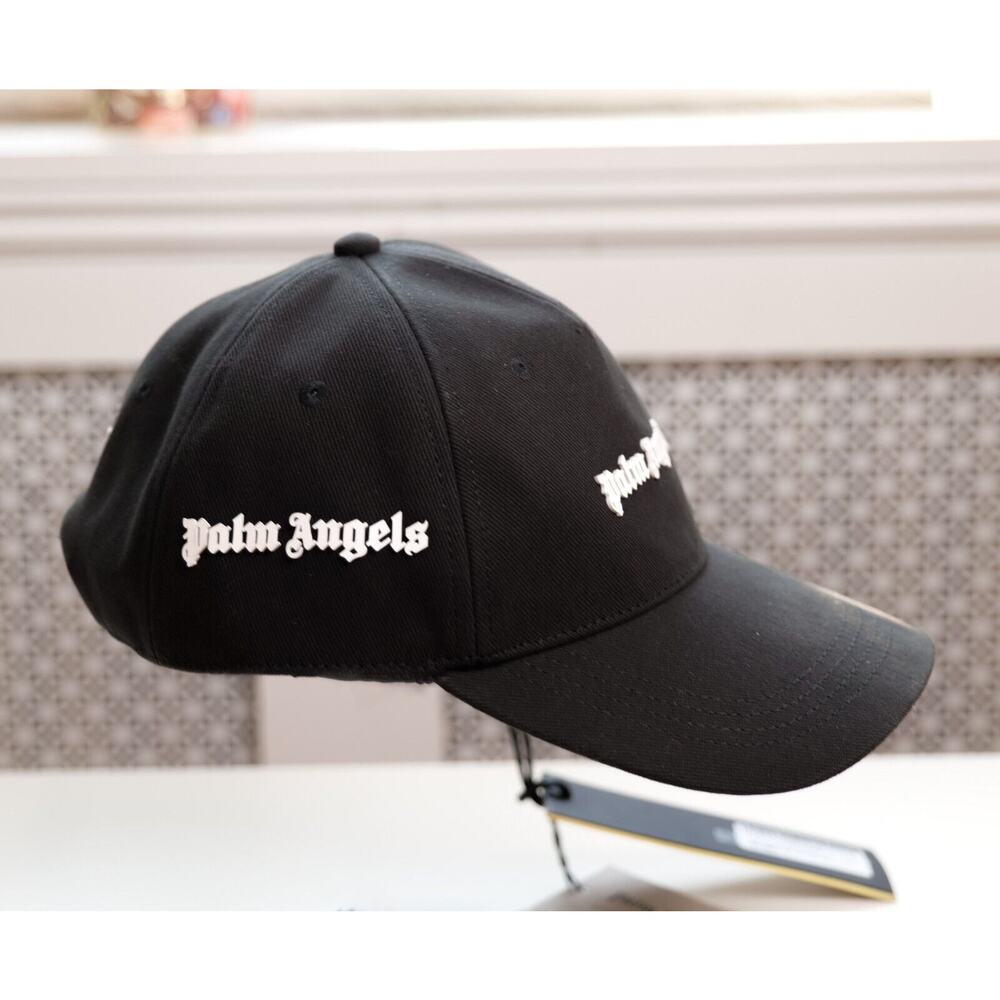 Palm Angels Black Cotton Embroidered Logo Baseball Cap - Picture 2 of 8